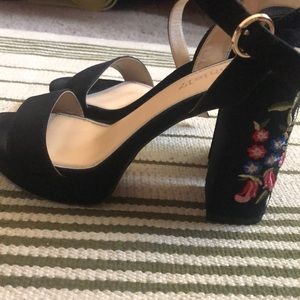 Floral Block Heel